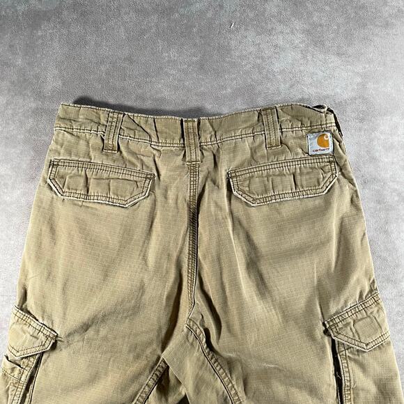 Carhartt Logo Patch Tan Relaxes Fit Cargo Workwear Pants - Picture 3 of 7